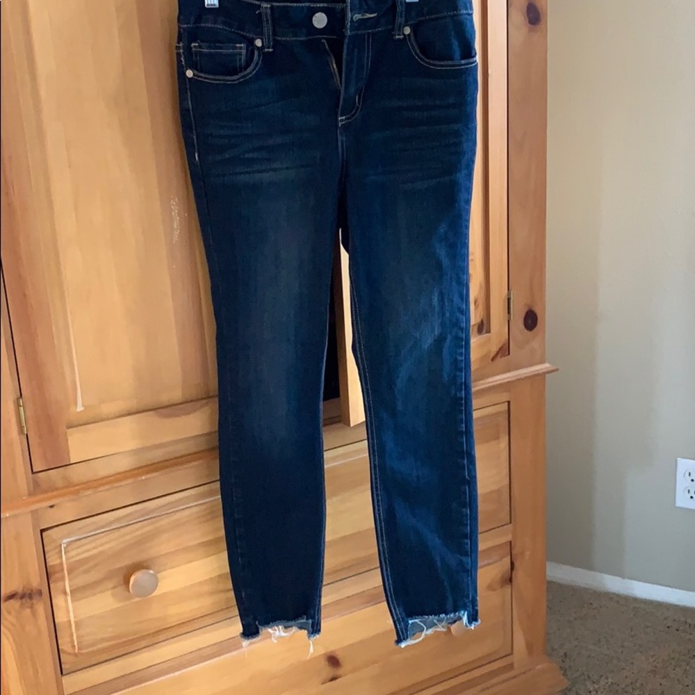 Dark wash skinny jeans